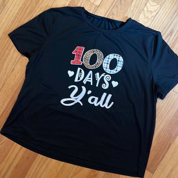 EUC (worn 1x) SHEIN 100 days y’all #teacher shirt size 4X. Soft and stretchy! - Picture 2 of 3